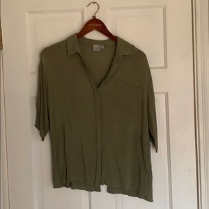 asos button down top with slit in the back
